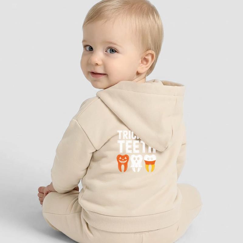 Trick oder Teeth Halloween-T-Shirt Baby Organic Kapuzenjacke Baby Connector von Stanley/Stella