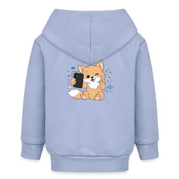 Niedlicher Fuchs macht Selfie – Lustiges Motiv - Baby Organic Kapuzenjacke Baby Connector von Stanley/Stella - Sky - Hinten