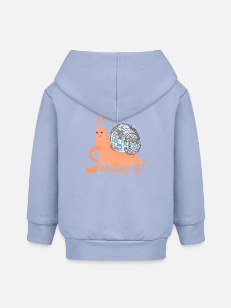 Snailing It! – Bunte Schnecke mit Disco-Kugel - Baby Organic Kapuzenjacke Baby Connector von Stanley/Stella - Sky