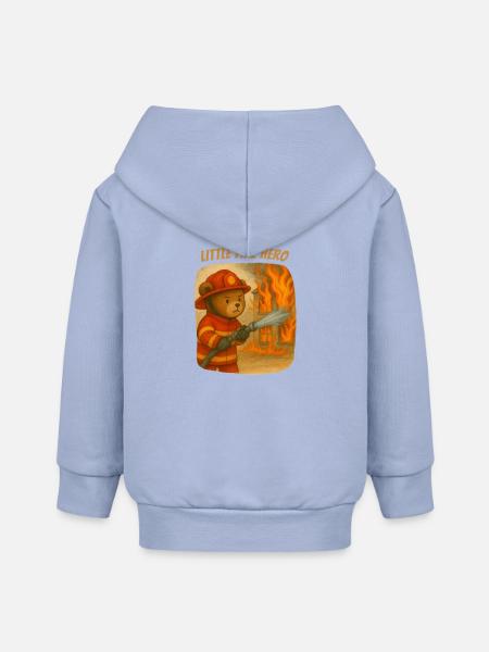 Petit pompier - Veste à capuche bébé bio Stanley/Stella - ciel