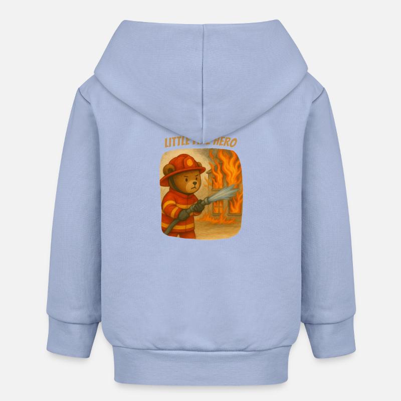Petit pompier - Veste à capuche bébé bio Stanley/Stella - ciel