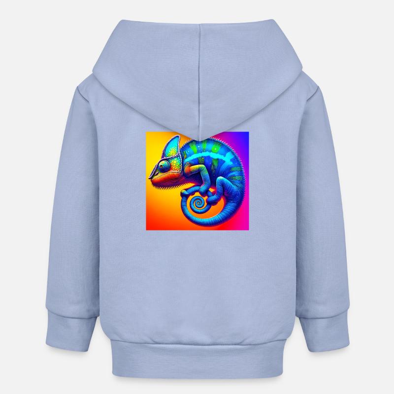 caméléon - Veste à capuche bébé bio Stanley/Stella - ciel