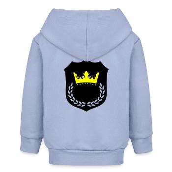Kronenpracht Gelb Schwarz - Baby Organic Kapuzenjacke Baby Connector von Stanley/Stella - Sky - Hinten