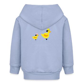 Fire Ducks - Girls - Baby Organic Zip-up Hoodie by Stanley/Stella - sky - Back