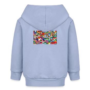 Drapeaux du monde collage coloré - Veste à capuche bébé bio Stanley/Stella - ciel - Dos