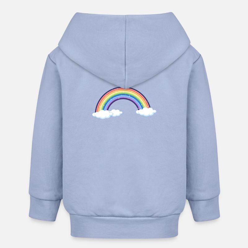 Arc-en-ciel vibrant sur les nuages - Veste à capuche bébé bio Stanley/Stella - ciel