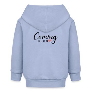 Coming Soon - Heart - customizable - Baby Organic Zip-up Hoodie by Stanley/Stella - sky - Back