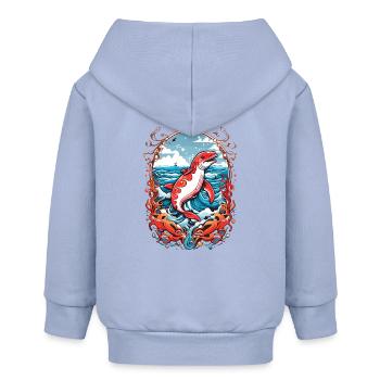 Créatures marines - Veste à capuche bébé bio Stanley/Stella - ciel - Dos