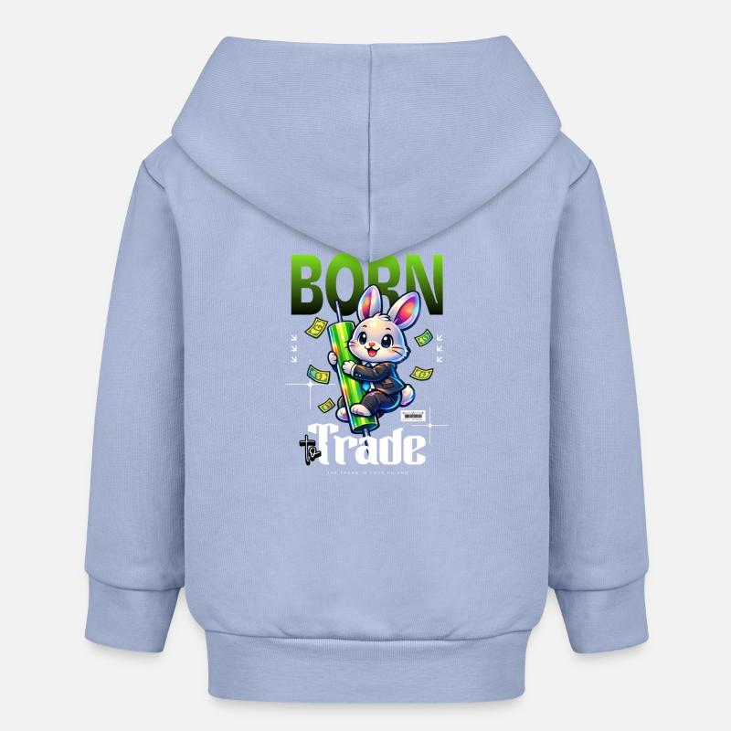 Né pour commercer le commerce de lapins - Veste à capuche bébé bio Stanley/Stella - ciel