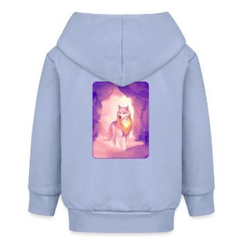 Weißer Wolf in Aquarell 2 (Lila) - Baby Organic Kapuzenjacke Baby Connector von Stanley/Stella - Sky - Hinten