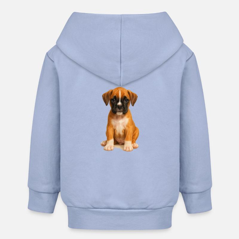 Mignon chiot boxer – motif de chien réaliste - Veste à capuche bébé bio Stanley/Stella - ciel