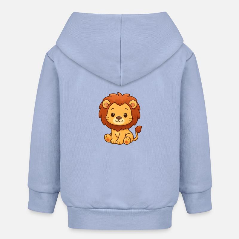 Design mignon de Lion Kush - Veste à capuche bébé bio Stanley/Stella - ciel