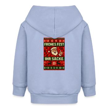 Frohes Fest Ihr Säcke Santa - Baby Organic Kapuzenjacke Baby Connector von Stanley/Stella - Sky - Hinten