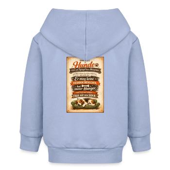 Lazy Dog on the Sofa Saying - Baby Organic Zip-up Hoodie by Stanley/Stella - sky - Back