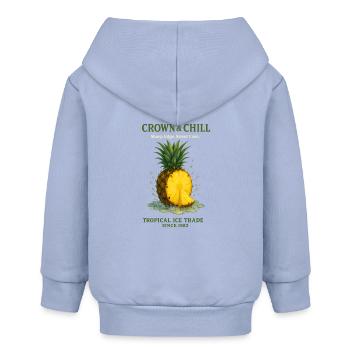 Kronen & Chill: Ananas Tropen-Print - Baby Organic Kapuzenjacke Baby Connector von Stanley/Stella - Sky - Hinten