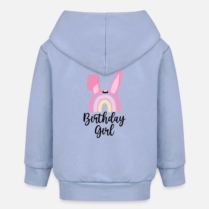 Lapin rose arc arc-en-ciel - Veste à capuche bébé bio Stanley/Stella - ciel