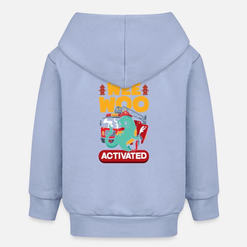 Escouade Wee Woo Pompier, Petit Pompier - Veste à capuche bébé bio Stanley/Stella - ciel