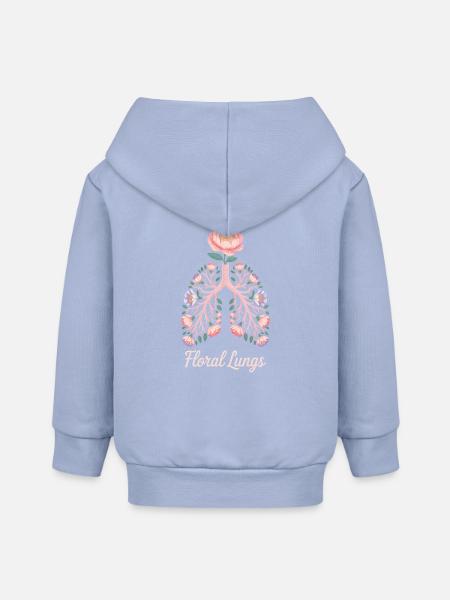 Blumige Lungen - Baby Organic Kapuzenjacke Baby Connector von Stanley/Stella - Sky
