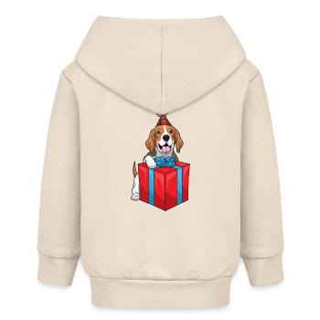 Beagle Birthday Package - Baby Organic Zip-up Hoodie by Stanley/Stella - soft Ecru - Back