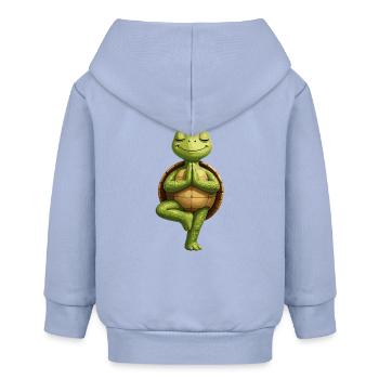 Zen Schildkröte im Gleichgewicht - Baby Organic Kapuzenjacke Baby Connector von Stanley/Stella - Sky - Hinten