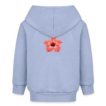Pink Hibiscus Bloom Splash - Baby Organic Zip-up Hoodie by Stanley/Stella - sky - Back