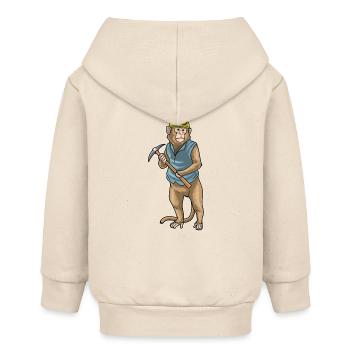 Monkey Miner Pioche Exploitation minière - Veste à capuche bébé bio Stanley/Stella - écru doux - Dos