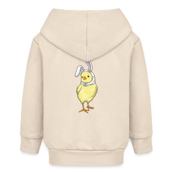 Oreilles de lapin de Pâques poussins - Veste à capuche bébé bio Stanley/Stella - écru doux - Dos