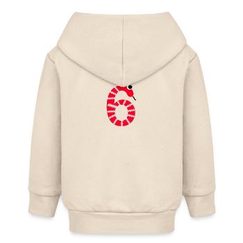 Zahl 6 Schlange rot Kinder - Baby Organic Kapuzenjacke Baby Connector von Stanley/Stella - Natur - Hinten