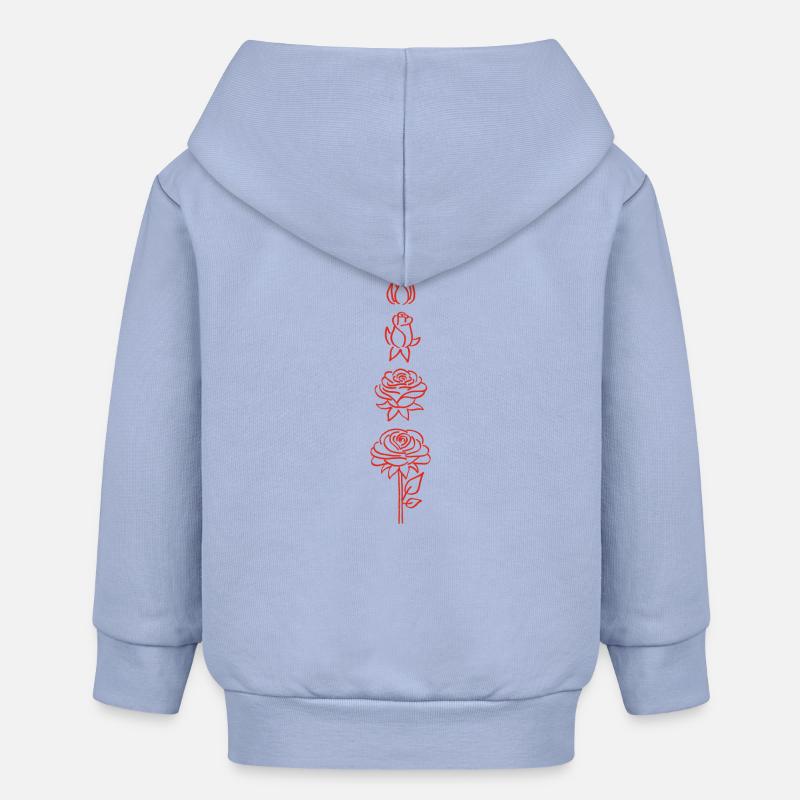 éclosion d'une fleur rouge - Veste à capuche bébé bio Stanley/Stella - ciel