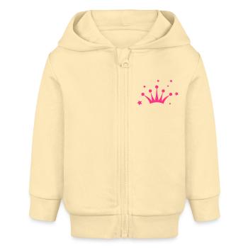 Crown with Stars (Krone mit Sternen) - Veste à capuche bébé bio Stanley/Stella - crème - Devant
