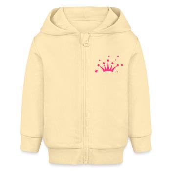 Crown with Stars (Krone mit Sternen) - Veste à capuche bébé bio Stanley/Stella - crème - Devant