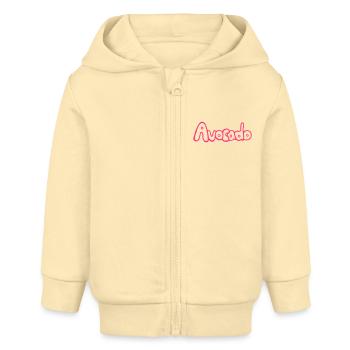 Avocado_SCHRIFT, lecker, vegan, gesund - Baby Organic Kapuzenjacke Baby Connector von Stanley/Stella - Creme - Vorne