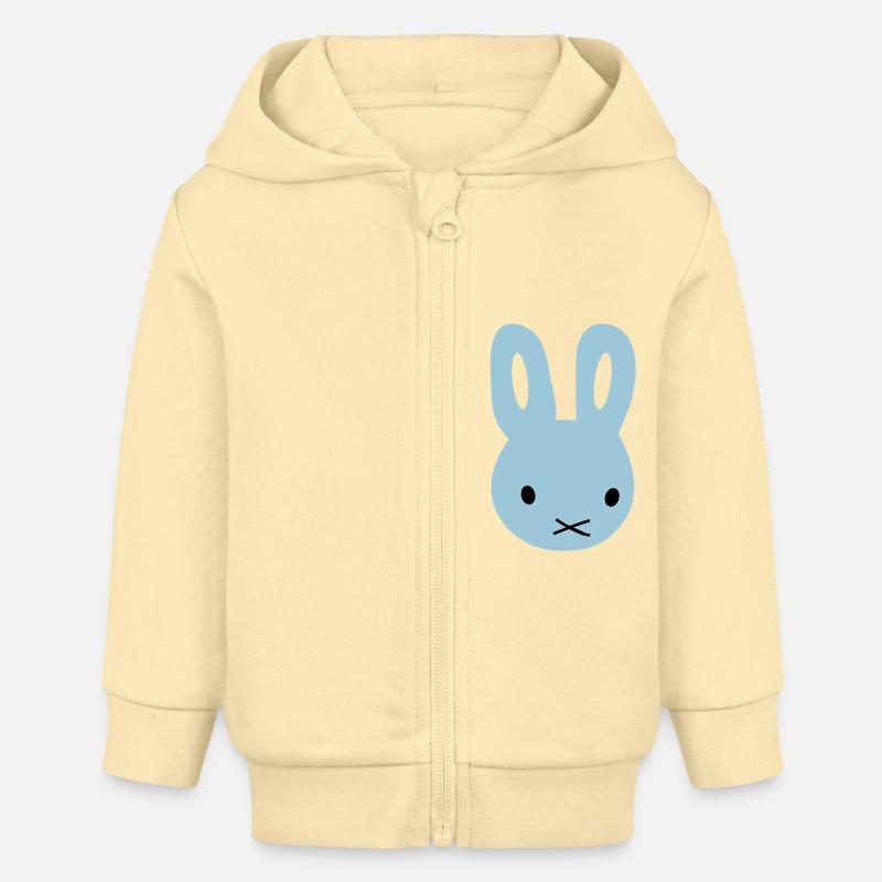 Lapin/lapin - Veste à capuche bébé bio Stanley/Stella - crème