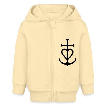 Croix Camargue - Veste à capuche bébé bio Stanley/Stella - crème - Devant