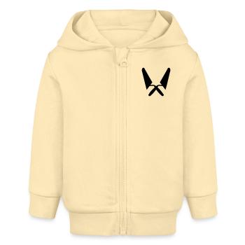 Double trowel - Baby Organic Zip-up Hoodie by Stanley/Stella - cream - Front