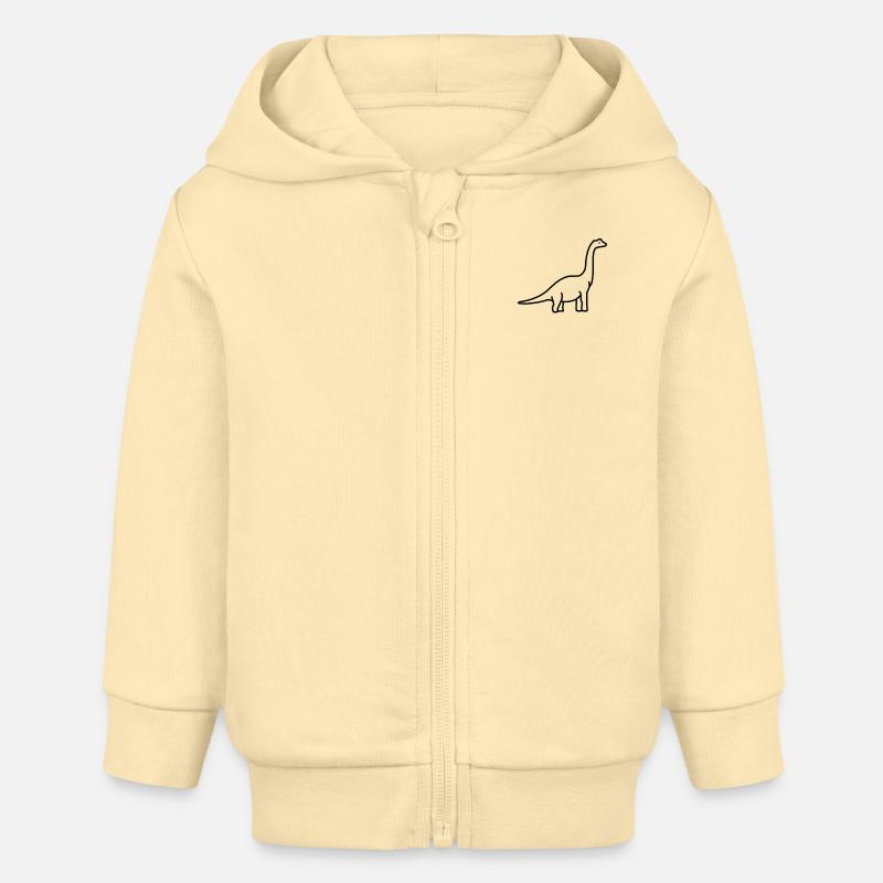 dinosaure - Veste à capuche bébé bio Stanley/Stella - crème
