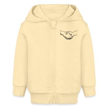 Contrat poignée de main Vintage Illustration - Veste à capuche bébé bio Stanley/Stella - crème - Devant