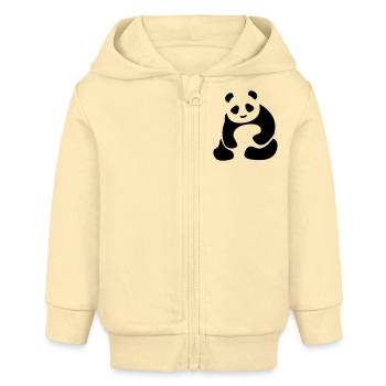 Panda Bär Panda Baby - Baby Organic Kapuzenjacke Baby Connector von Stanley/Stella - Creme - Vorne