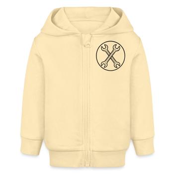 Clés plates - Veste à capuche bébé bio Stanley/Stella - crème - Devant