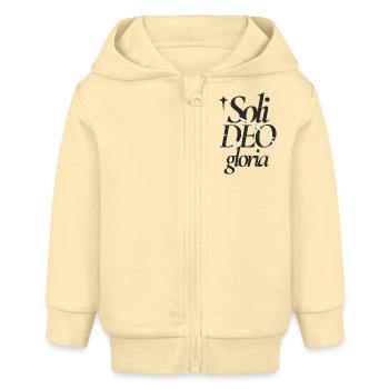 Soli Deo Gloria Typographic Tee - Baby Organic Zip-up Hoodie by Stanley/Stella - cream - Front