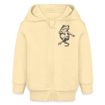 Verrückter Frosch - Baby Organic Kapuzenjacke Baby Connector von Stanley/Stella - Creme - Vorne