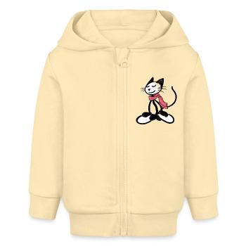 Happy Le Chat MEDITATION - Veste à capuche bébé bio Stanley/Stella - crème - Devant