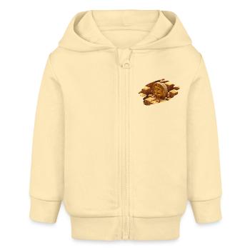 Bitcoin Treasure - Baby Organic Zip-up Hoodie by Stanley/Stella - cream - Front