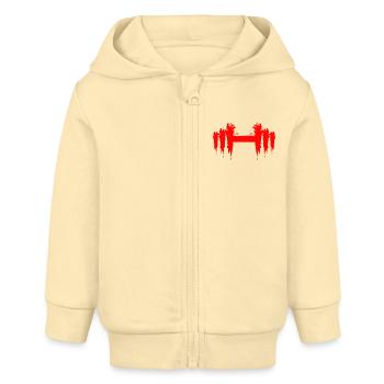 Haltères Design Haltères Courtes Rouge - Veste à capuche bébé bio Stanley/Stella - crème - Devant
