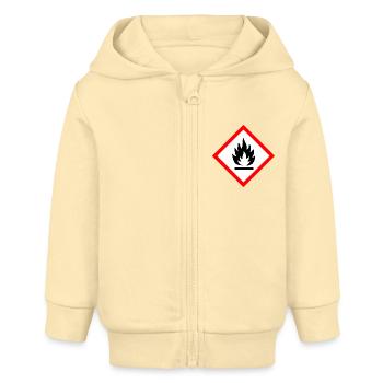 Vorsicht Entflammbar - Baby Organic Kapuzenjacke Baby Connector von Stanley/Stella - Creme - Vorne