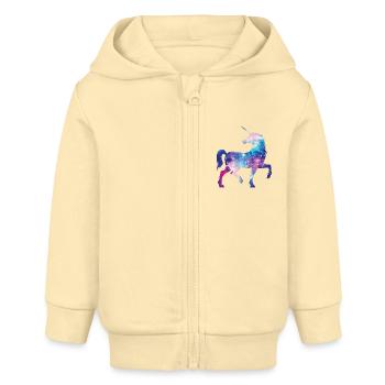 Galaxy licorne - Veste à capuche bébé bio Stanley/Stella - crème - Devant