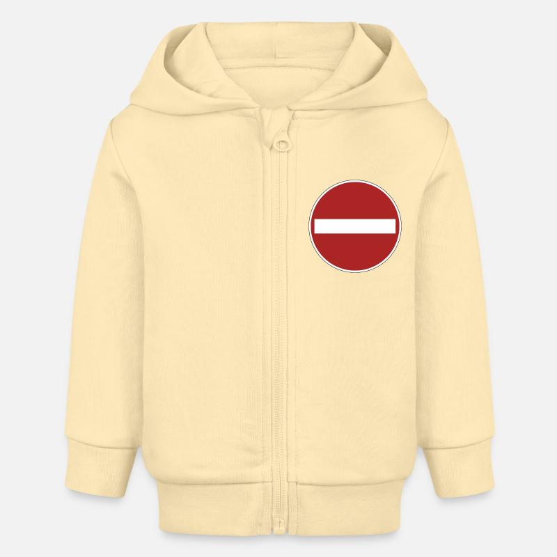 Entrée interdite! - Veste à capuche bébé bio Stanley/Stella - crème