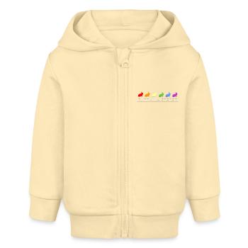 rabbit whisperer - Baby Organic Zip-up Hoodie by Stanley/Stella - cream - Front
