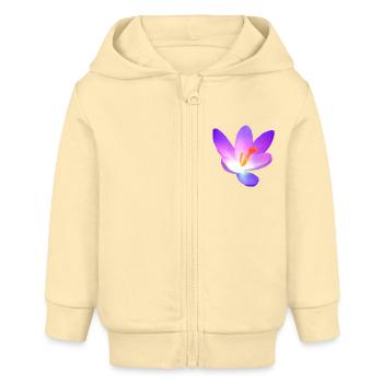 wundervolle Krokus - Blüte in violett im Frühjahr - Baby Organic Kapuzenjacke Baby Connector von Stanley/Stella - Creme - Vorne
