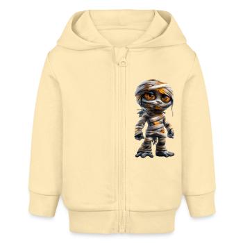 Scary Mummy #lovely toons - Baby Organic Kapuzenjacke Baby Connector von Stanley/Stella - Creme - Vorne